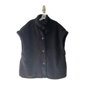 Women's Black Furry Vest / 2XL
